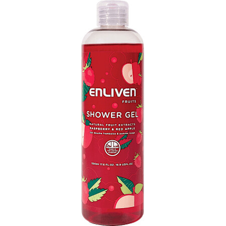 Gel doccia Enliven al lampone e mirtillo rosso, 500 ml