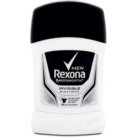 Rexona Déodorant Stick Homme Invisible B&W, 50 ml