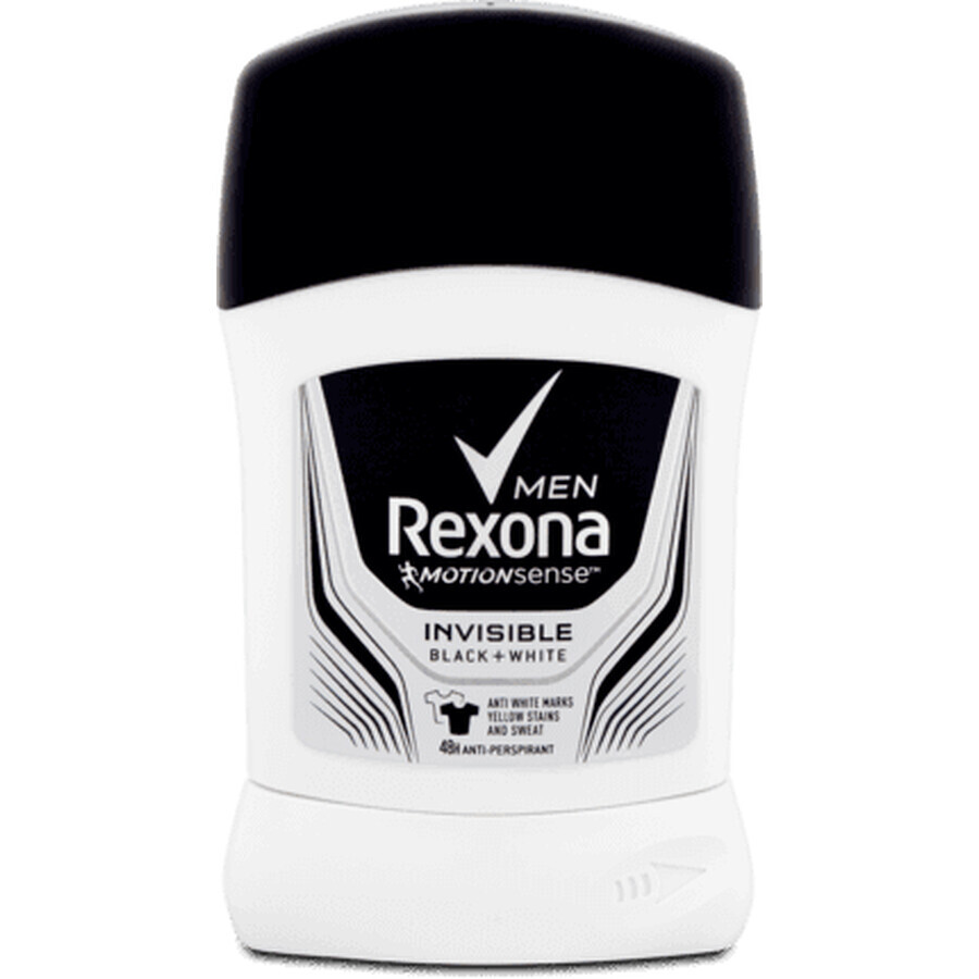 Rexona Déodorant Stick Homme Invisible B&W, 50 ml