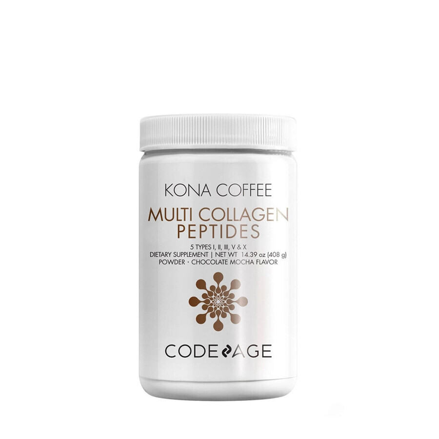 Codeage Kona Coffee Multi Collagen - 5 soorten Collageenpeptiden, gehydrolyseerd collageen uit 5 bronnen in de vorm van peptiden met oplosbare Kona-koffie, 408 g, GNC