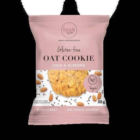 Glutenvrije havermoutkoekjes met amandelen en chia, 50g, Voeding door Ann