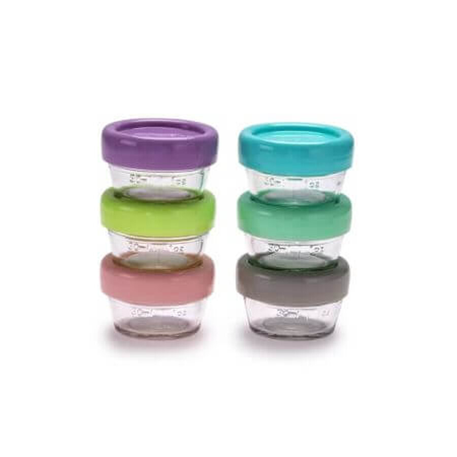 Set de 6 récipients en verre pour aliments pour bébés, 6 x 59 ml, Melii