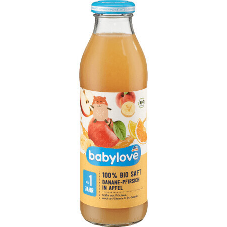 Babylove Suc de banane, piersici și mere, de la 1 an, 500 ml