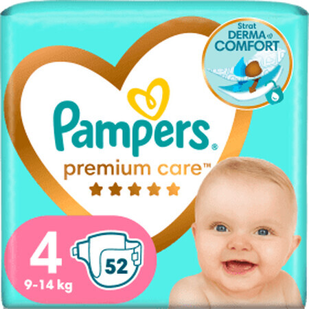 Pampers Premium Care luier nummer 4, 9-14kg, 52 stuks