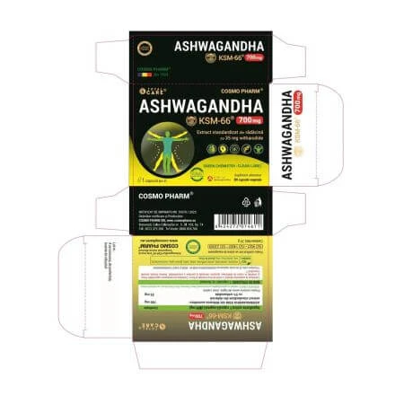 Ashwaganda KSM-66, 700 mg, 30 Kapseln, Cosmopharm