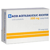 Acide acétylsalicylique 500 mg et gluconate de calcium 150 mg, 30 comprimés, Gedeon Richter Roumanie
