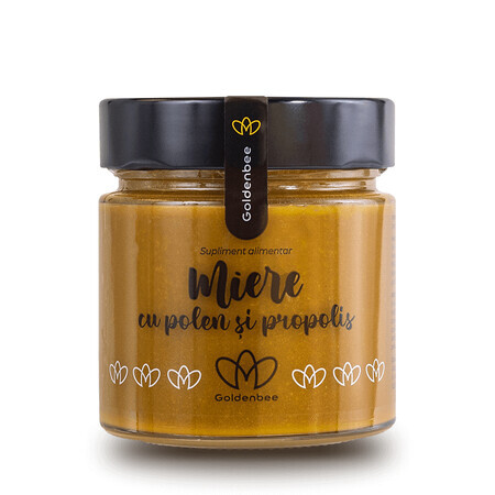 Miere cu polen si propolis, 250 g, Goldenbee