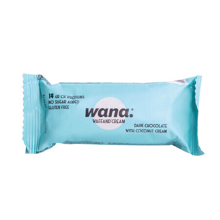 Wana donkere chocolade kokos eiwitwafel, 43 g, Wana