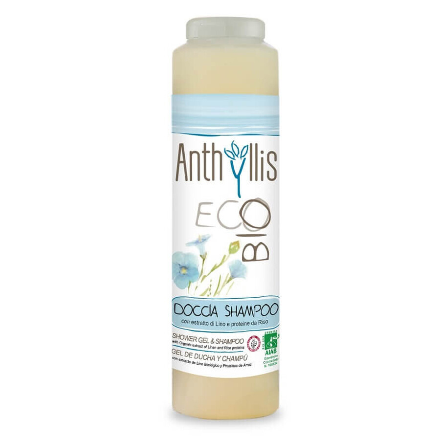 Douchegel met vlas-extract en rijsteiwit Eco Bio, 250 ml, Anthyllis