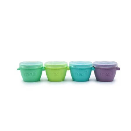 Set van 4 Snap&amp;Go siliconen bakjes, 118 ml, Melii