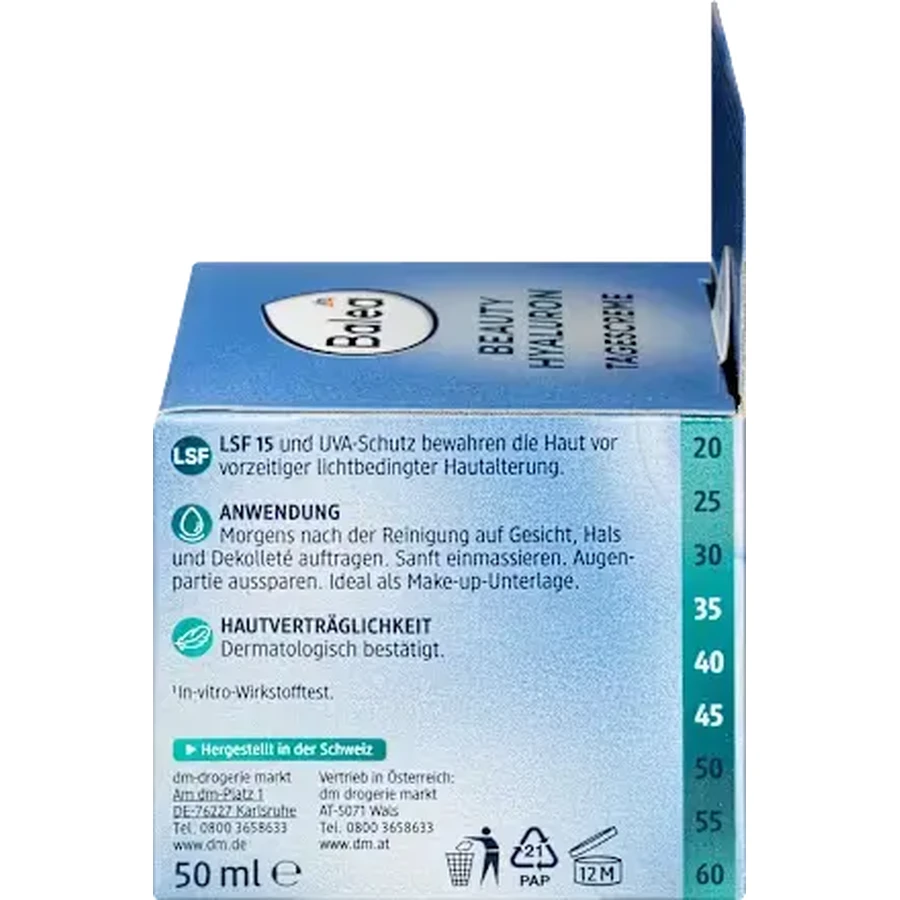 Balea Crema da giorno idratante con SPF15, 50 ml