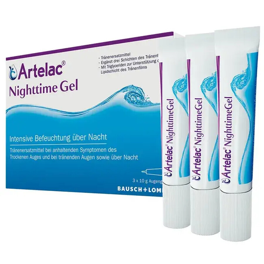 Artelac Nacht oogheelkundige gel, 3 x 10 g, Bausch + Lomb