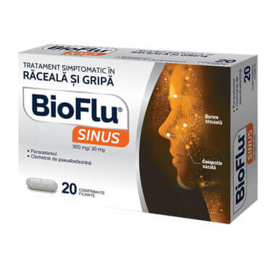 Bioflu Sinus 500 mg / 30 mg x 20 tabletten, Biofarm