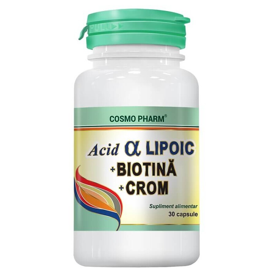 Acid Alfa Lipoic cu Biotină și Crom, 30 capsule, Cosmopharm