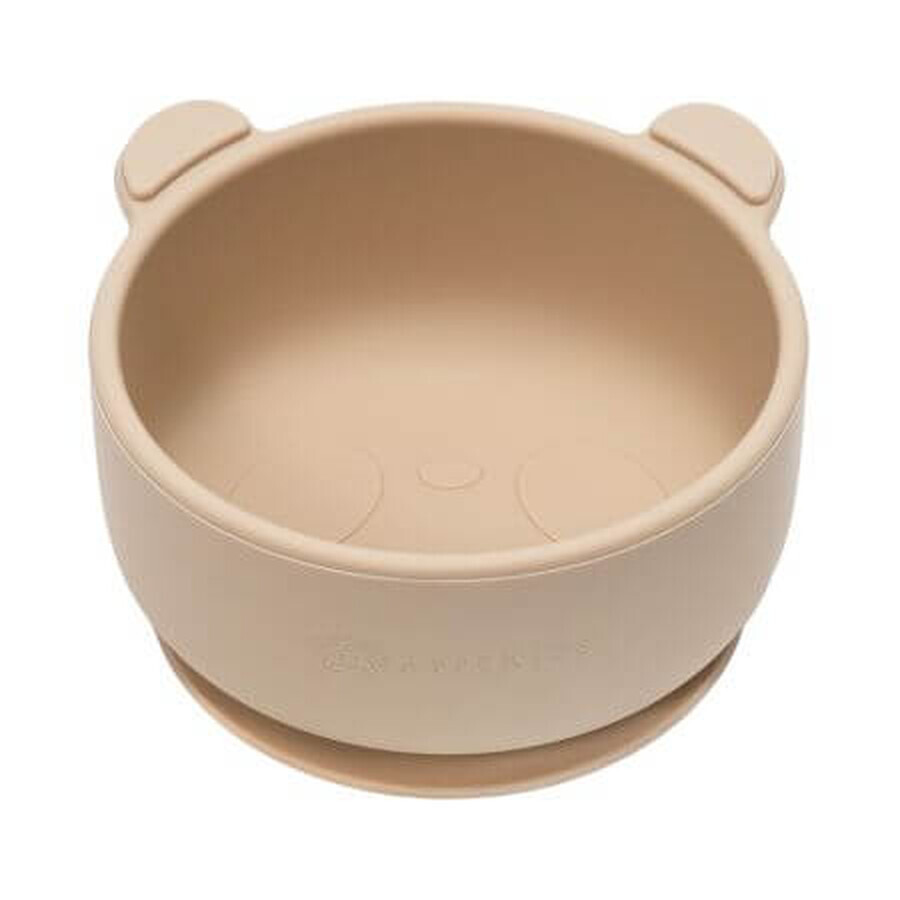 Bol en silicone avec ventouse Le Petit Ours, 6 mois+, Bubble Beige, Appekids