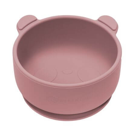 Bol en silicone avec ventouse Le petit ours, 6 mois+, Old Rose, Appekids