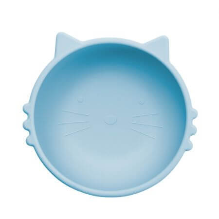 Siliconen schaal Kitty I, 6 maanden+, Aqua Blauw, Appekids