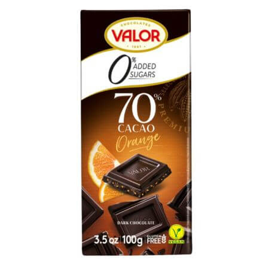 Zwarte chocolade met sinaasappelcrème, 100 g, Valor