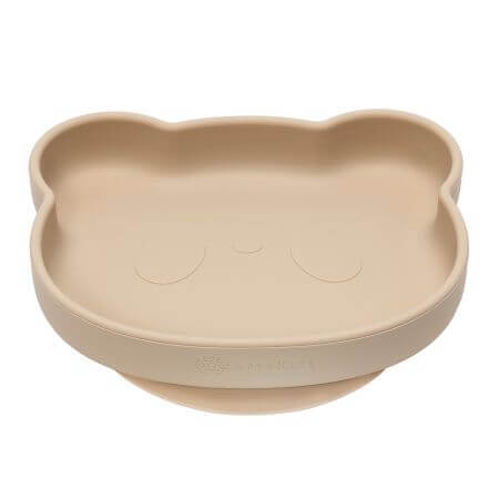 Piatto in silicone con ventosa L'orsetto, 6 mesi+, Bubble Beige, Appekids