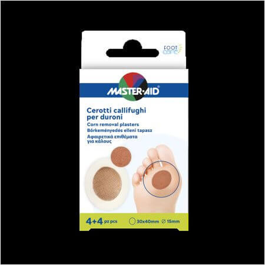 Patchs d'acide salicylique pour talonnettes, 4 + 4 pcs, Master Aid