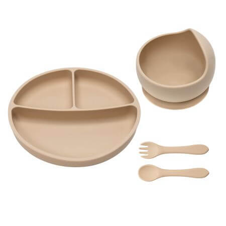 Set de dérivation en silicone Basic, 6 mois+, Bubble Beige, Appekids