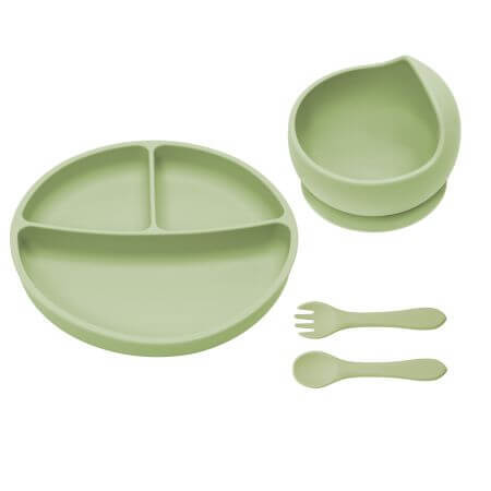 Set de dérivation en silicone Basic, 6 mois et plus, Raw Green, Appekids