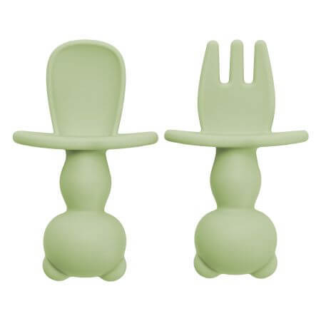 Set di tacchi in silicone The Little Bear, 6 mesi+, verde grezzo, Appekids