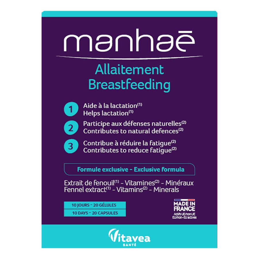 Borstvoeding, 20 plantaardige capsules, Manhae