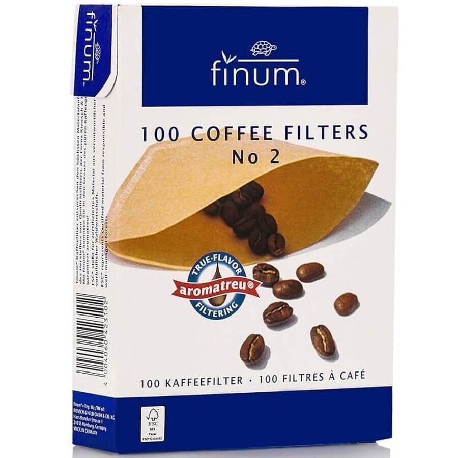 Filtre pentru cafea marimea 2, 100 bucati, Finum