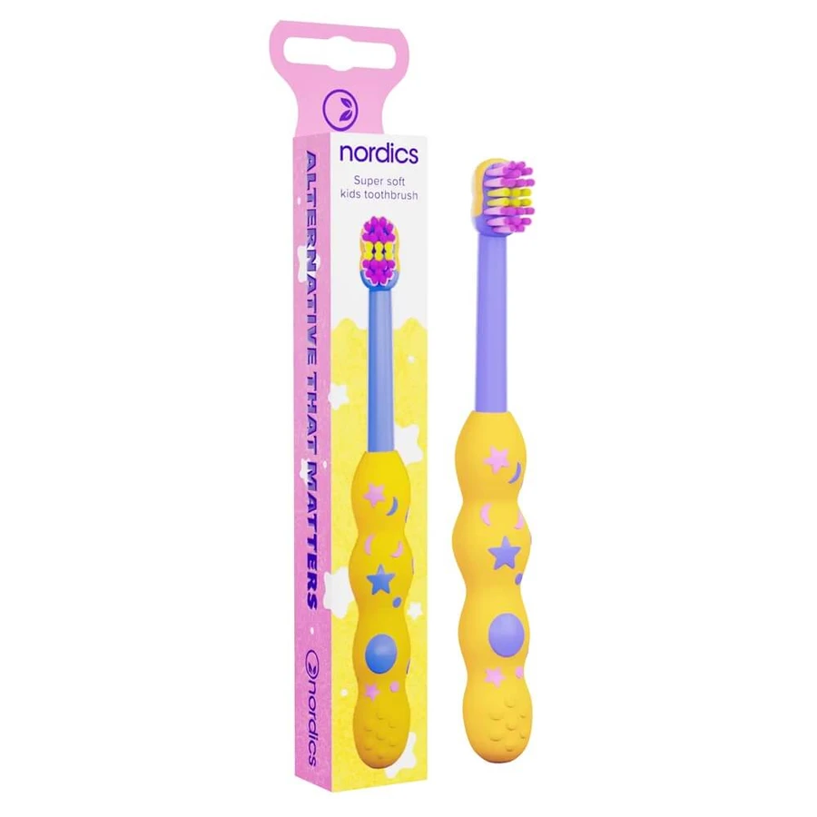 Toothbrush for children 0-2 years yellow Super Soft, 1 piece, Nordics