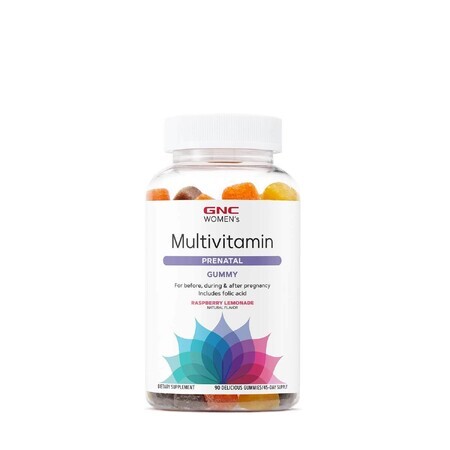 Multivitamine Prenatale Gummy Formule met natuurlijke frambozenlimonadesmaak, 90 Jellies, GNC