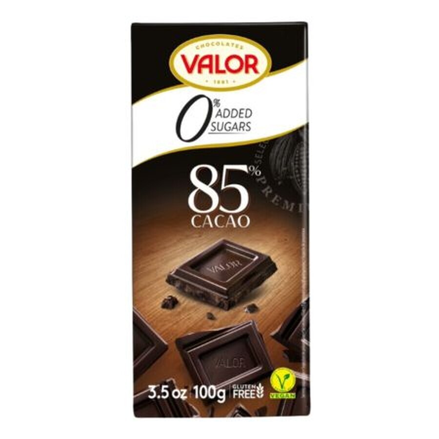 Chocolat noir à 85% de cacao, 100 g, Valor