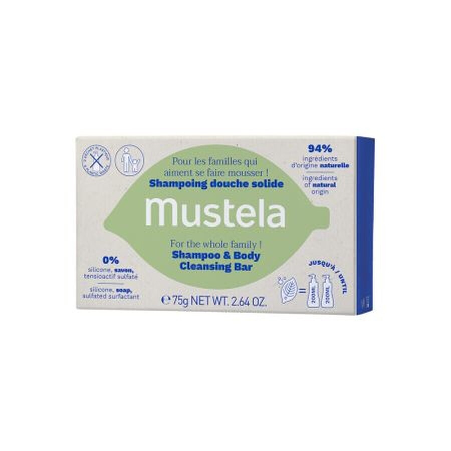 Festes Shampoo für Haar und Körper, 75 g, Mustela