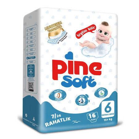 PINE Scutece marime 6 +15 kg x 16 buc