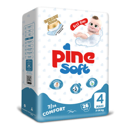 PINE Maxi luiers 7-14 kg maat 4 x 26 stuks