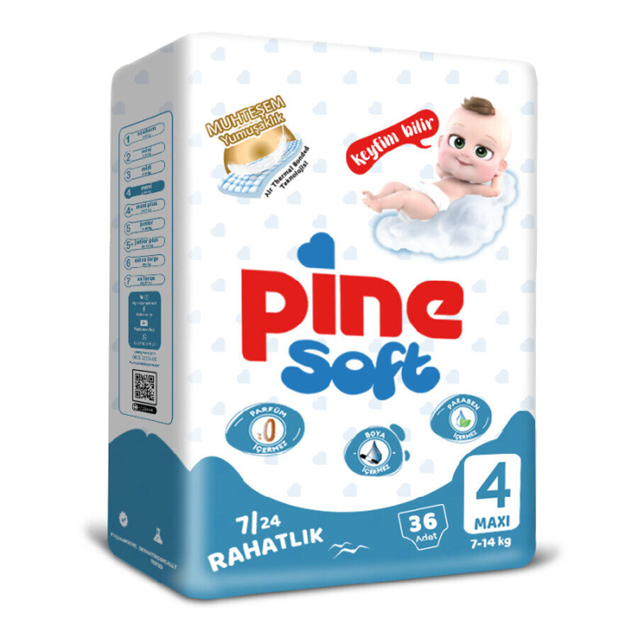 PINE Luiers maxi 7-14 kg, maat 4 x 36 st.