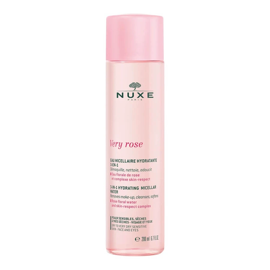 Agua micelar hidratante para pieles sensibles y secas Very Rose, 200 ml, Nuxe