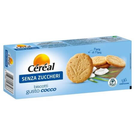 Biscotti senza zucchero con cocco, 132 g, Cereali