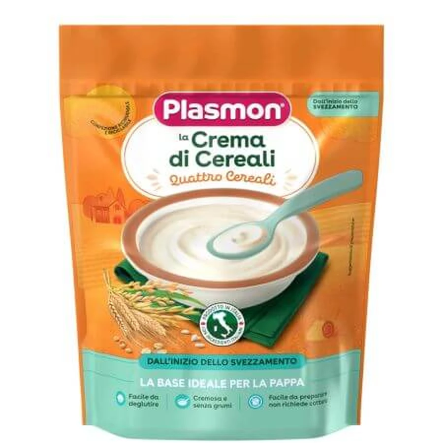Crème de céréales pour bébés, 4 céréales, 200 g, Plasmon