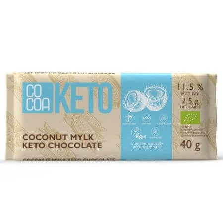 Organic Chocolate with Coconut Keto, 40 g, Cocoa