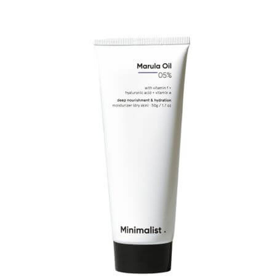 Crème hydratante avec 5% d'huile de marula pour le visage, 50 g, Minimalist