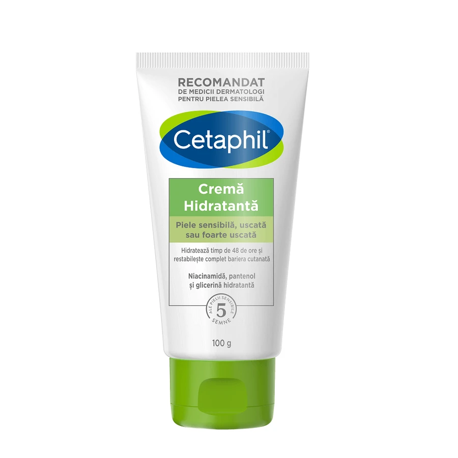 Crema hidratante para pieles sensibles, secas o muy secas, 100 g, Cetaphil