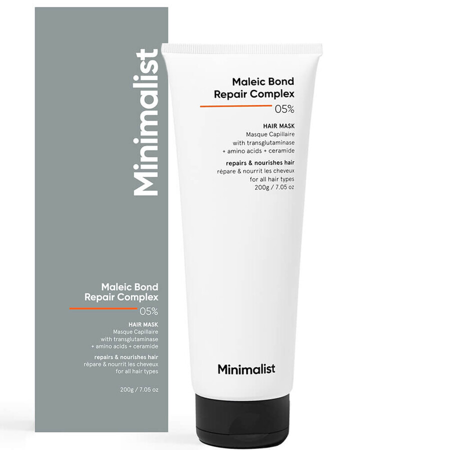 Maschera riparatrice per capelli Maleic Bond Repair Complex 0,5%, 200 ml, Minimalist