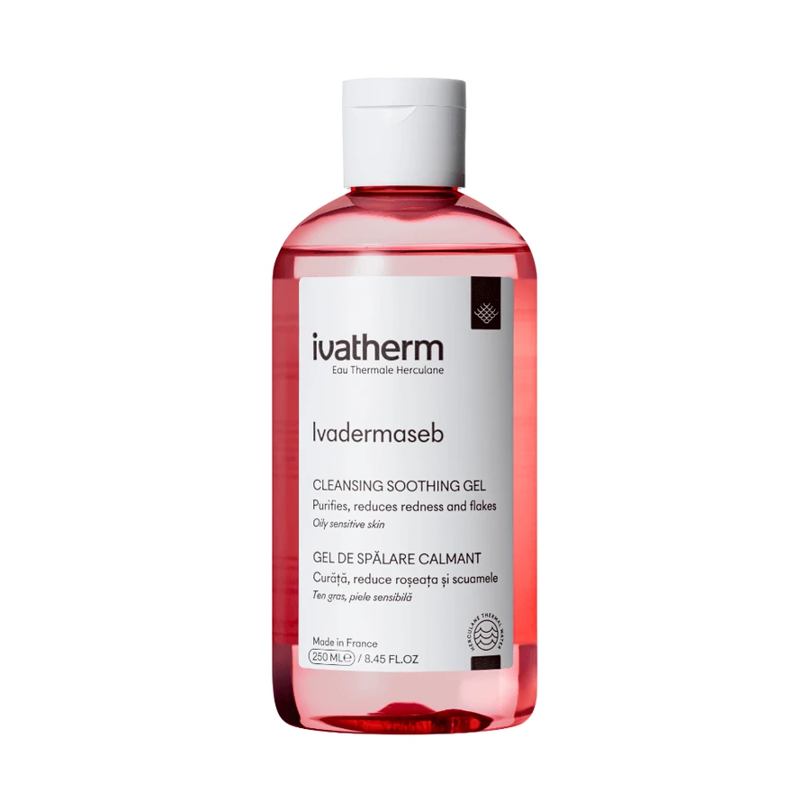 Ivadermaseb Gel lavant apaisant pour peau sensible avec rougeurs et desquamation, 250 ml, Ivatherm