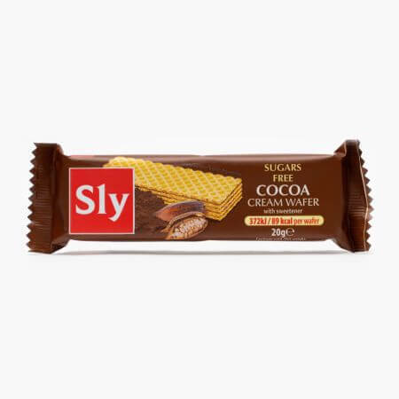 Gaufres à la crème de cacao sans sucre, 20 g, Sly Nutrition