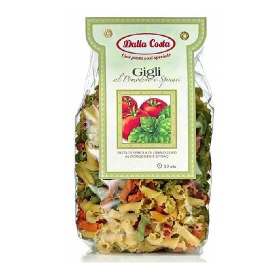 Paste Gigli din rosii si spanac, 250 g, Dalla Costa