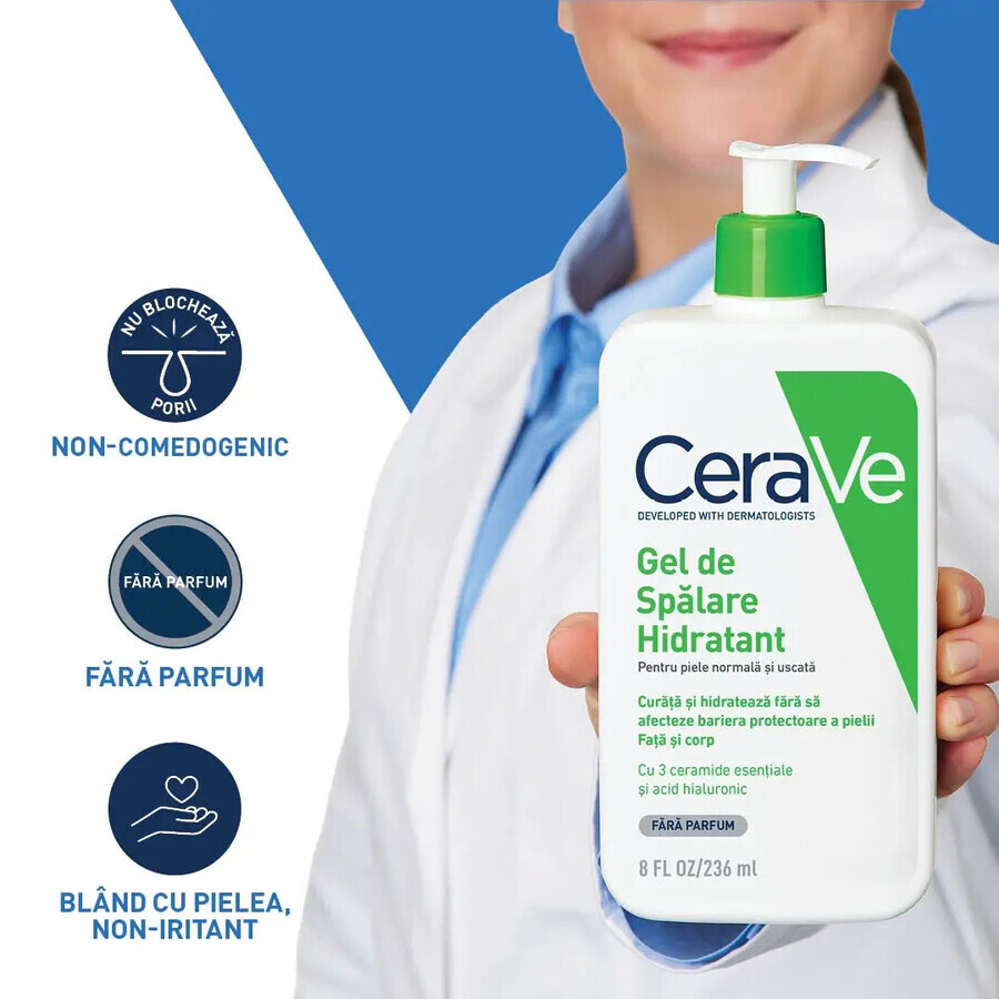 CeraVe Detergente Idratante, Da normale a secca, 236 ml 