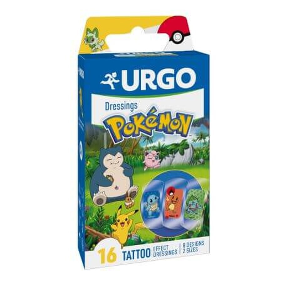 Pokemon Tattoo babypatches, 16 stuks, Urgo