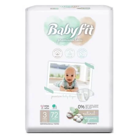 Pieluszki Bio Jumbo Midi, Nr 3, 4-9 kg, 72 sztuki, Babyfit: ceny i cechy
