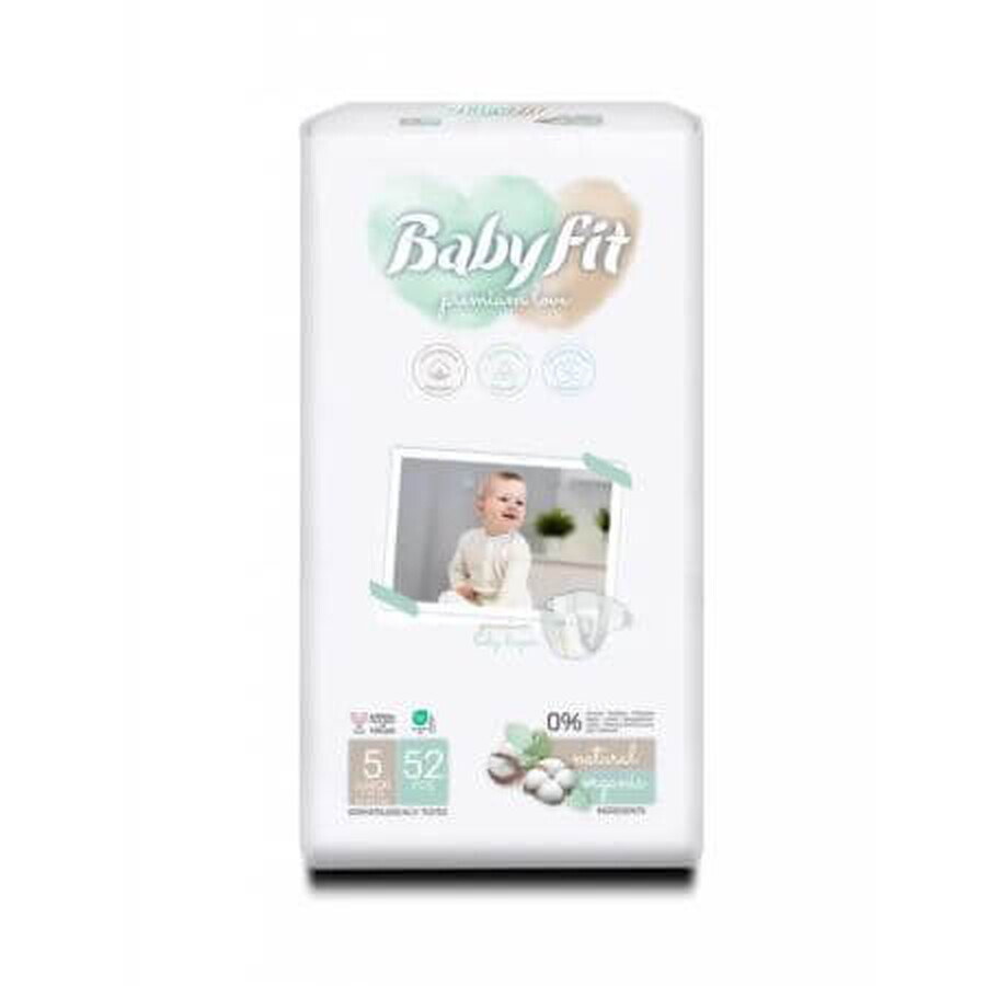 Organic Jumbo Diapers, No. 5, 11-25 Kg, 52 pieces, Babyfit